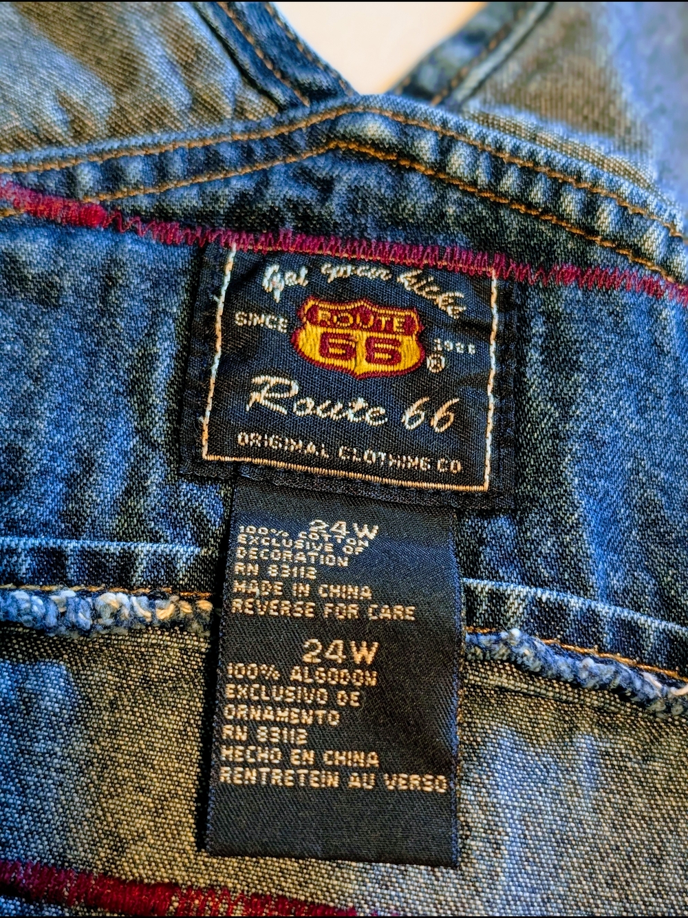 Vintage Route 66 Overalls With Patriotic Patches - Picture 7 of 8